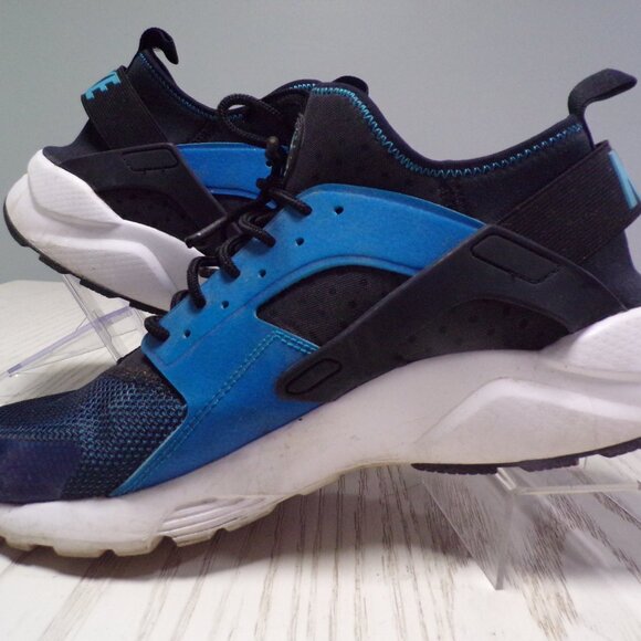 Size 10.5 - Nike Air Huarache Run Black/Blue Ultra - Picture 6 of 10